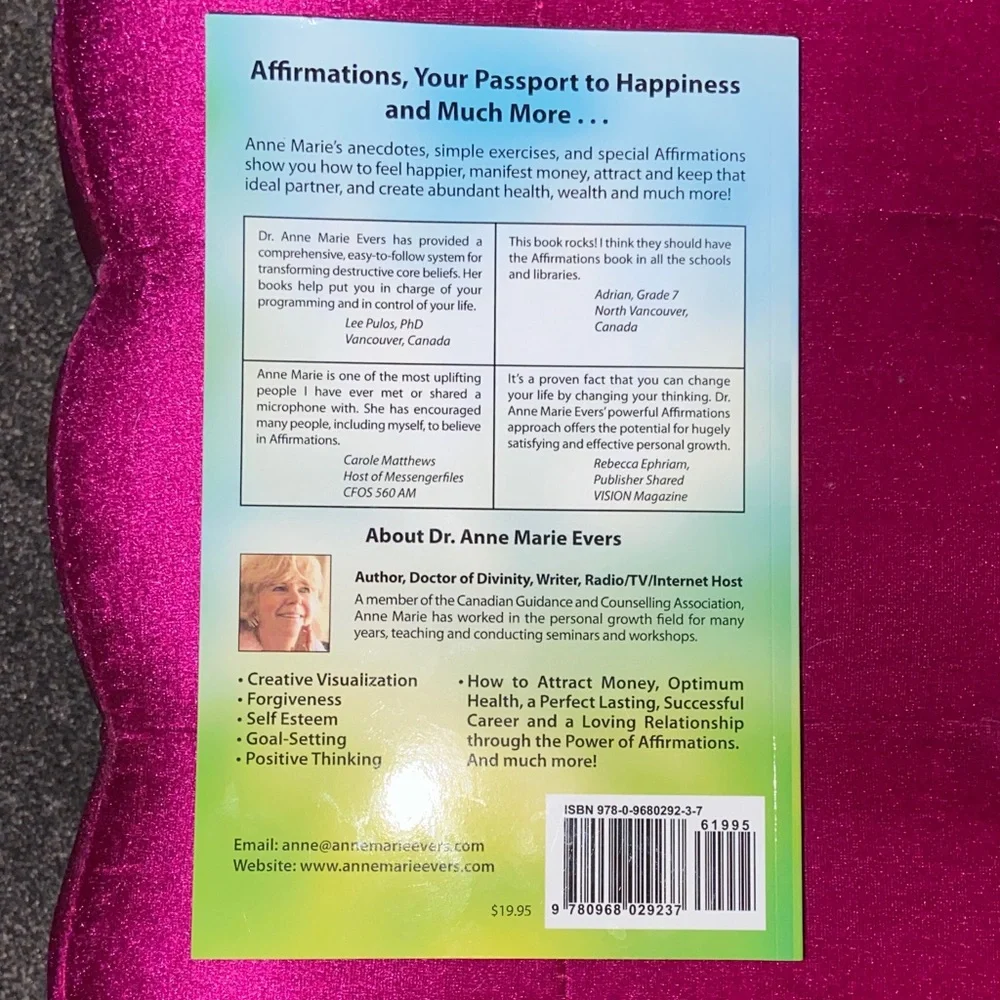 Affirmations Book by Dr. Anne Marie Evers - Picture 2 of 2